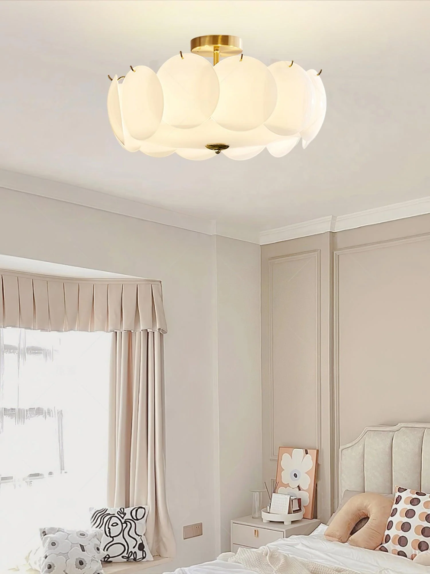 Потолочный светильник Pembridge - ∅40см x 23см, медь, белый