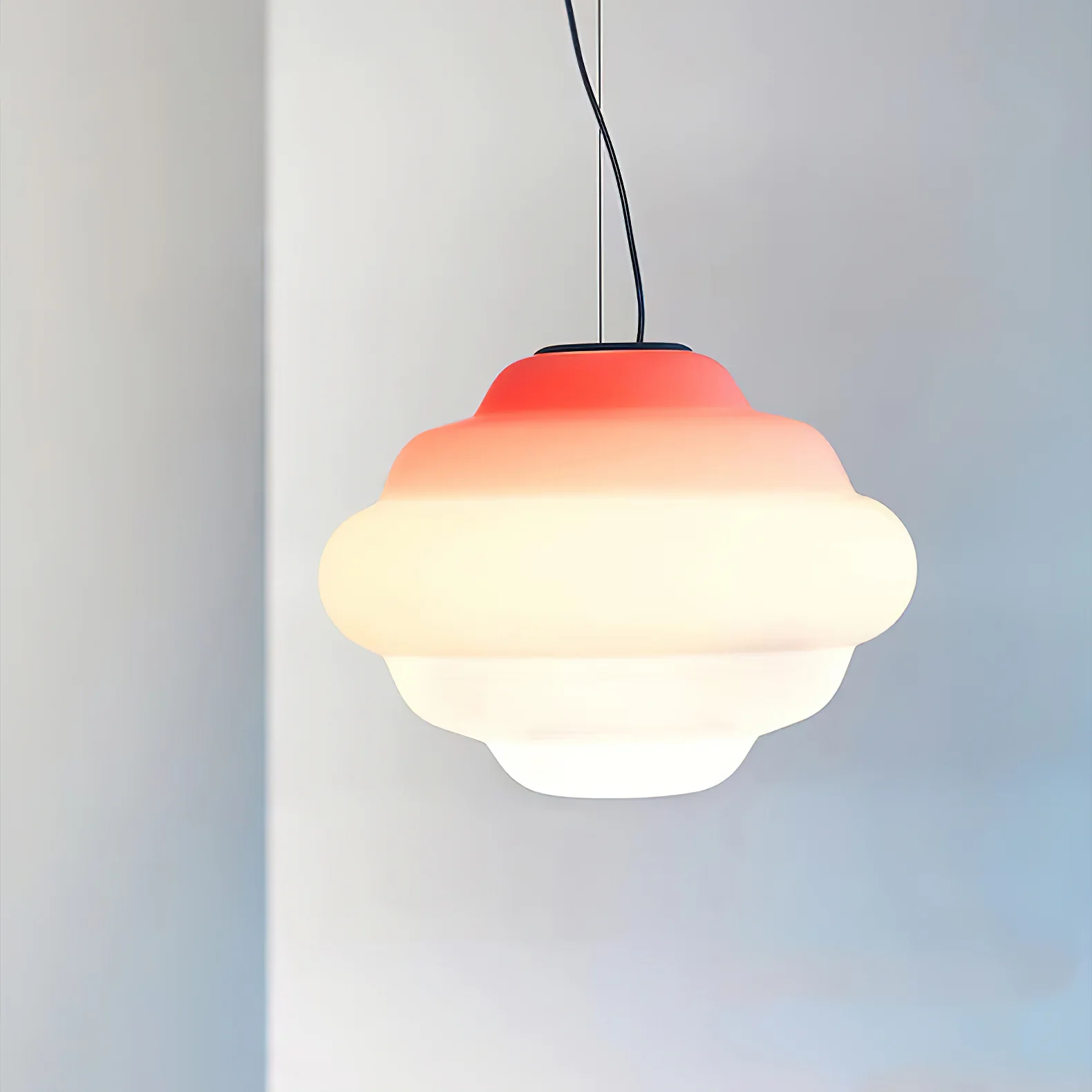 Подвесной светильник Gradient Cloudy - ∅40см x 30см, градиент красный