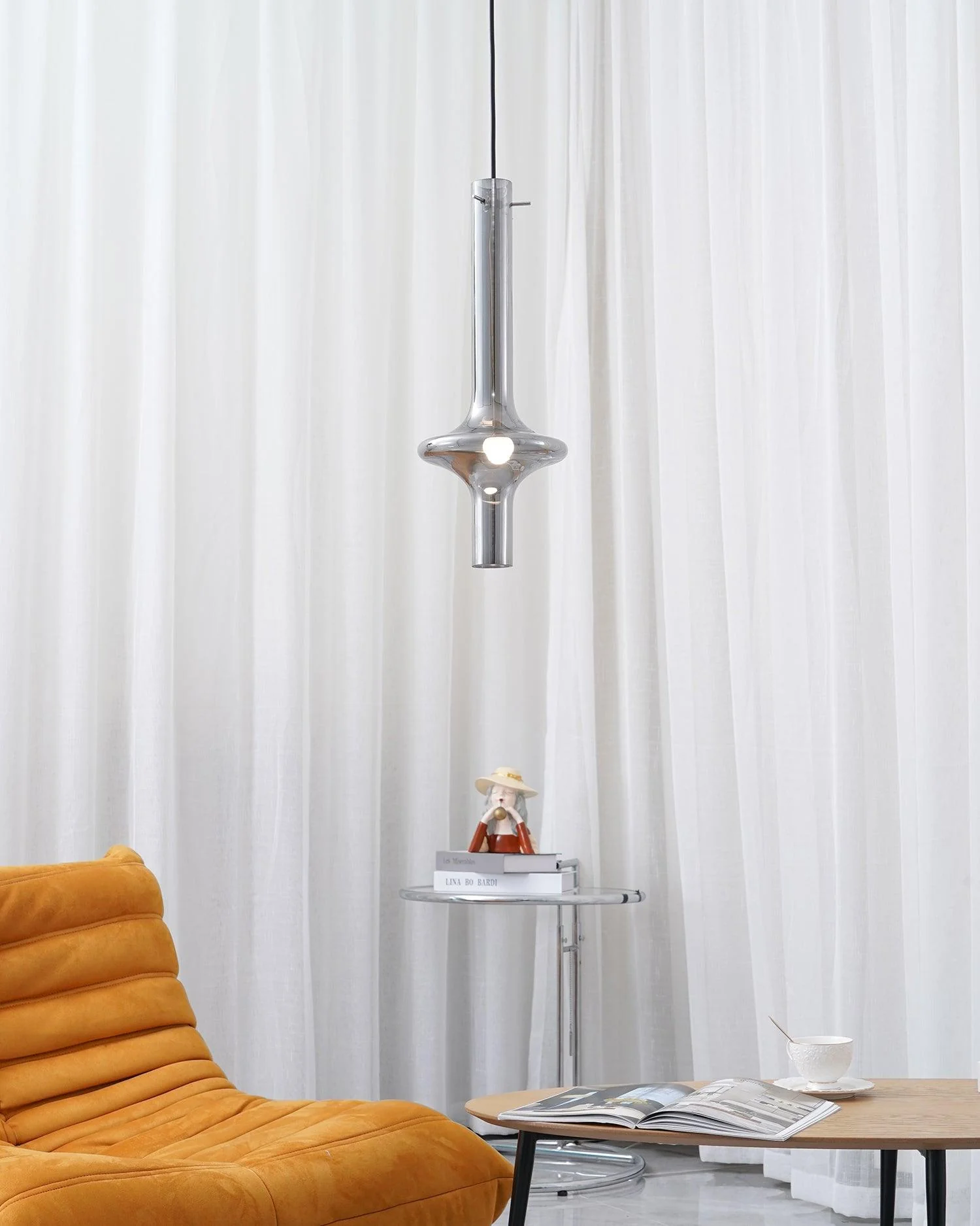 Подвесной светильник Wonder Suspension - 6 плафонов ∅60см x 150см, золотой, дымчато-серый