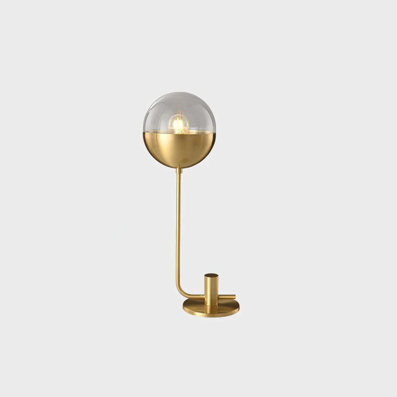 Brass Globular Table Lamp - ∅ 8.3″ x H 17.7″/ Dia 21cm x H 45cm / Black / US plug
