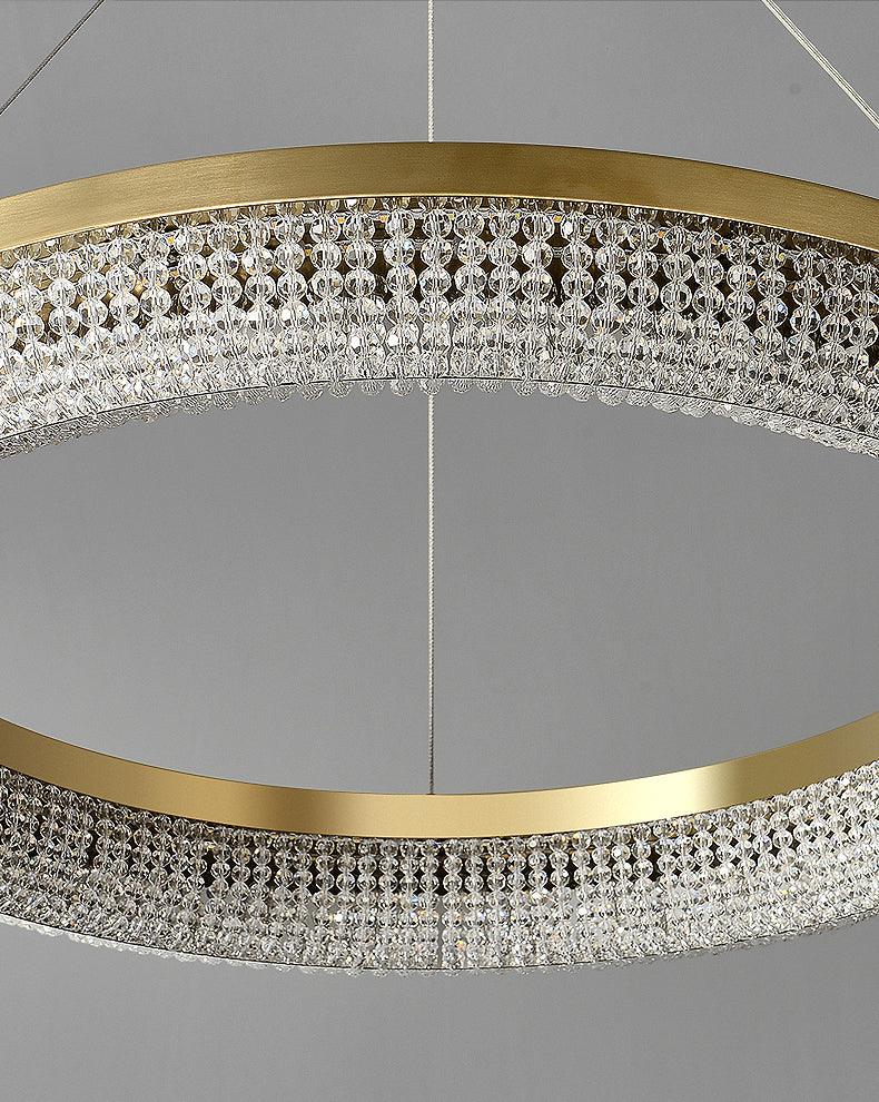 Люстра Round Ring Crystal - 90см x 35см x 7см, золотой, теплый свет