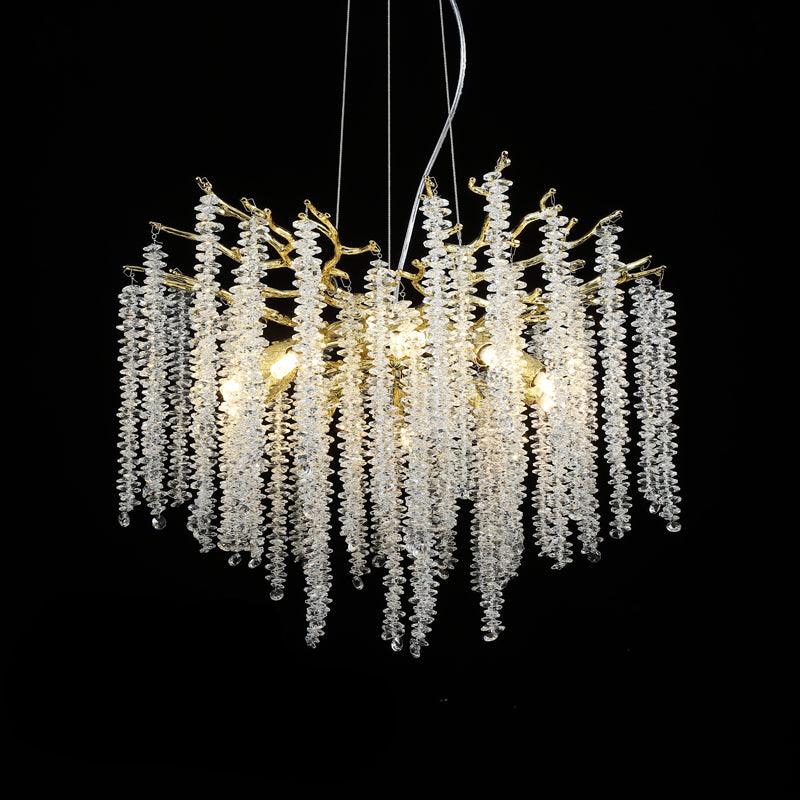 Люстра Albero Crystal - 14 подвесов ∅100см x 40см, золотой, стекло