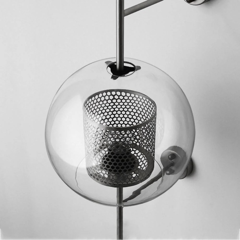 Настенный светильник Chiswick Glass - ∅13см x 67см, серебряный, стекло, 2 шт