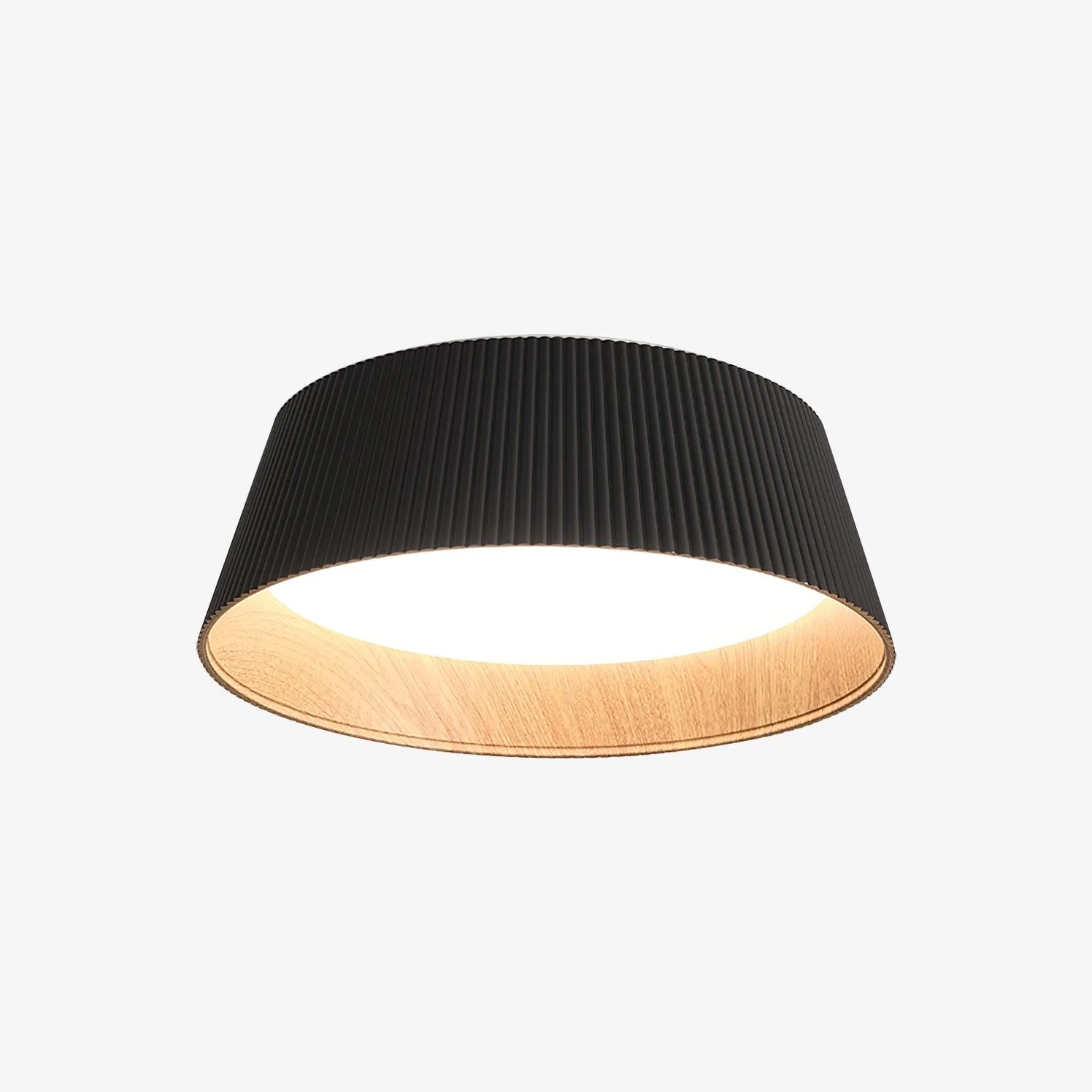 Потолочный светильник Modern Ribbed - ∅46см x 15см, черный, холодный свет