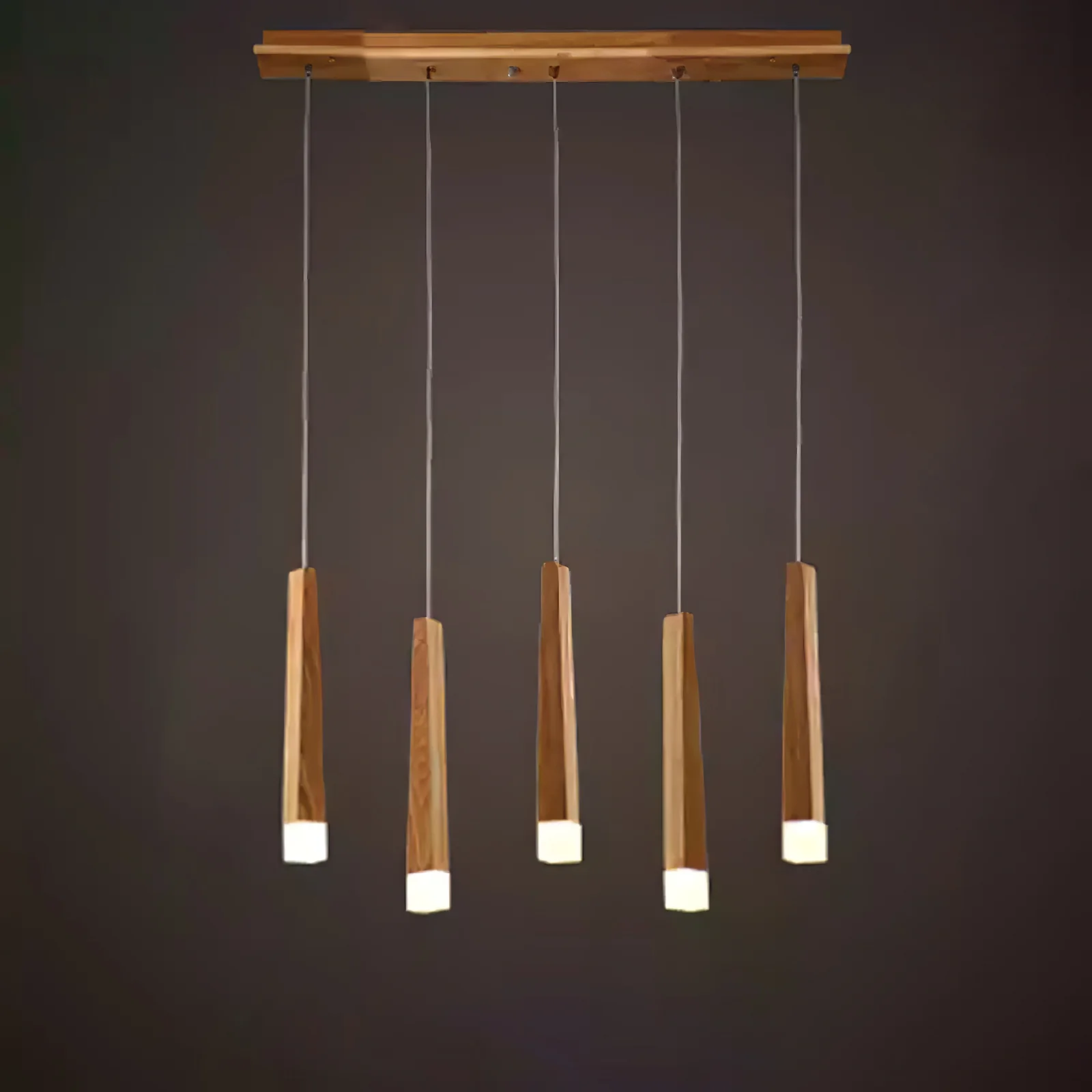 Люстра Firewood Stick - 1 плафон ∅4см x 95см, дерево, теплый свет