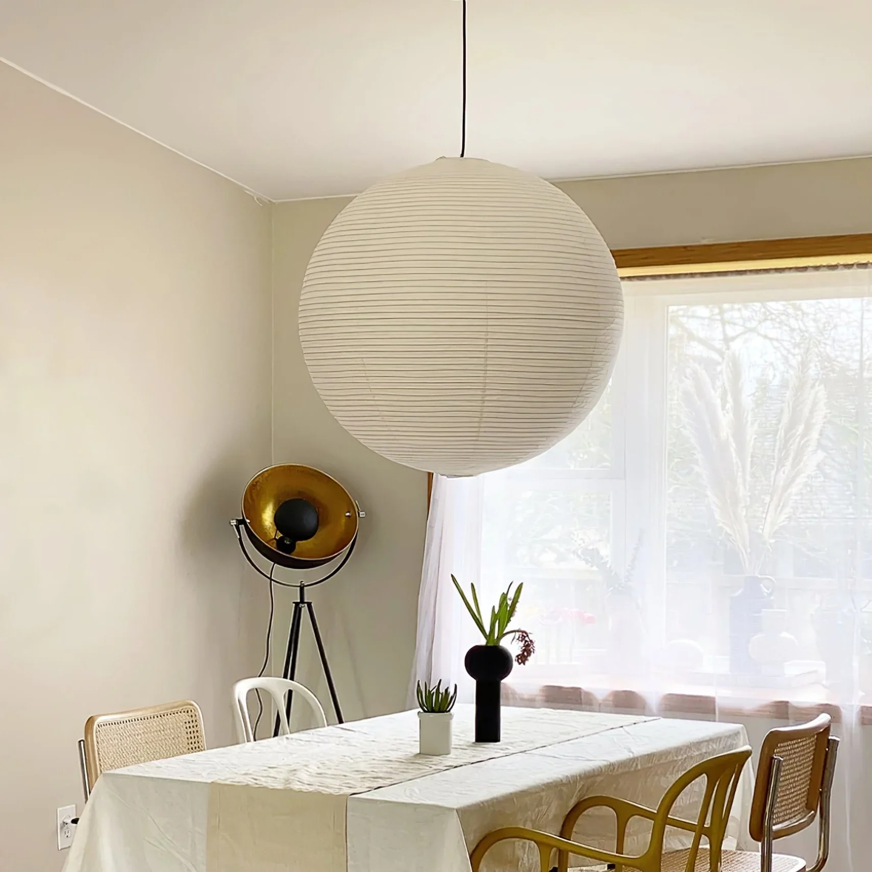Подвесной светильник Washi Paper Round Series - ∅90см, белый