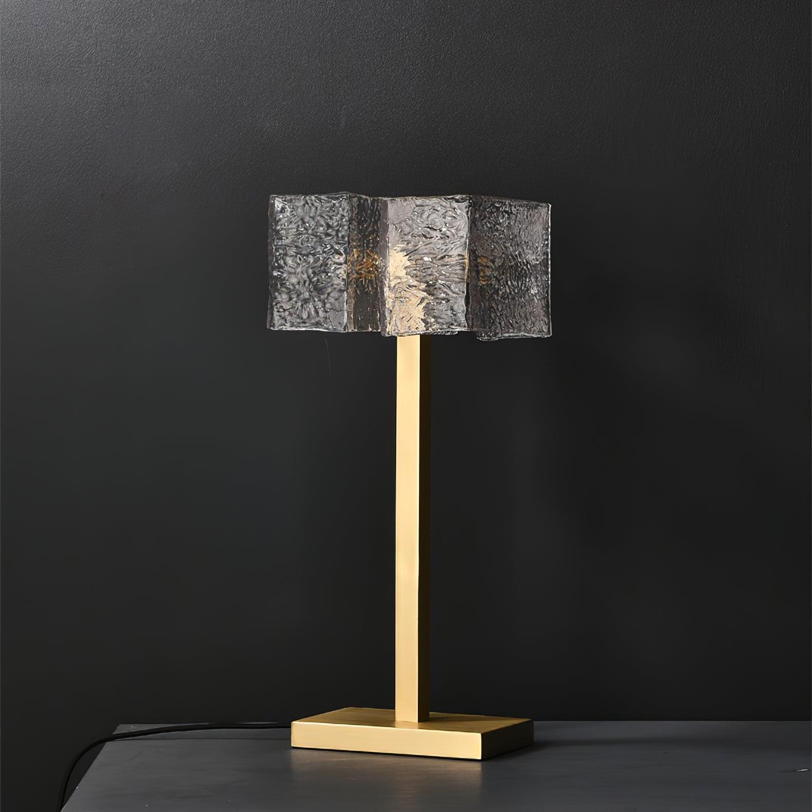 Roosevelt Table Lamp - ∅ 7.8″ x H 19.6″ / Dia 20cm x H 50cm / Brass+Clear / UK plug