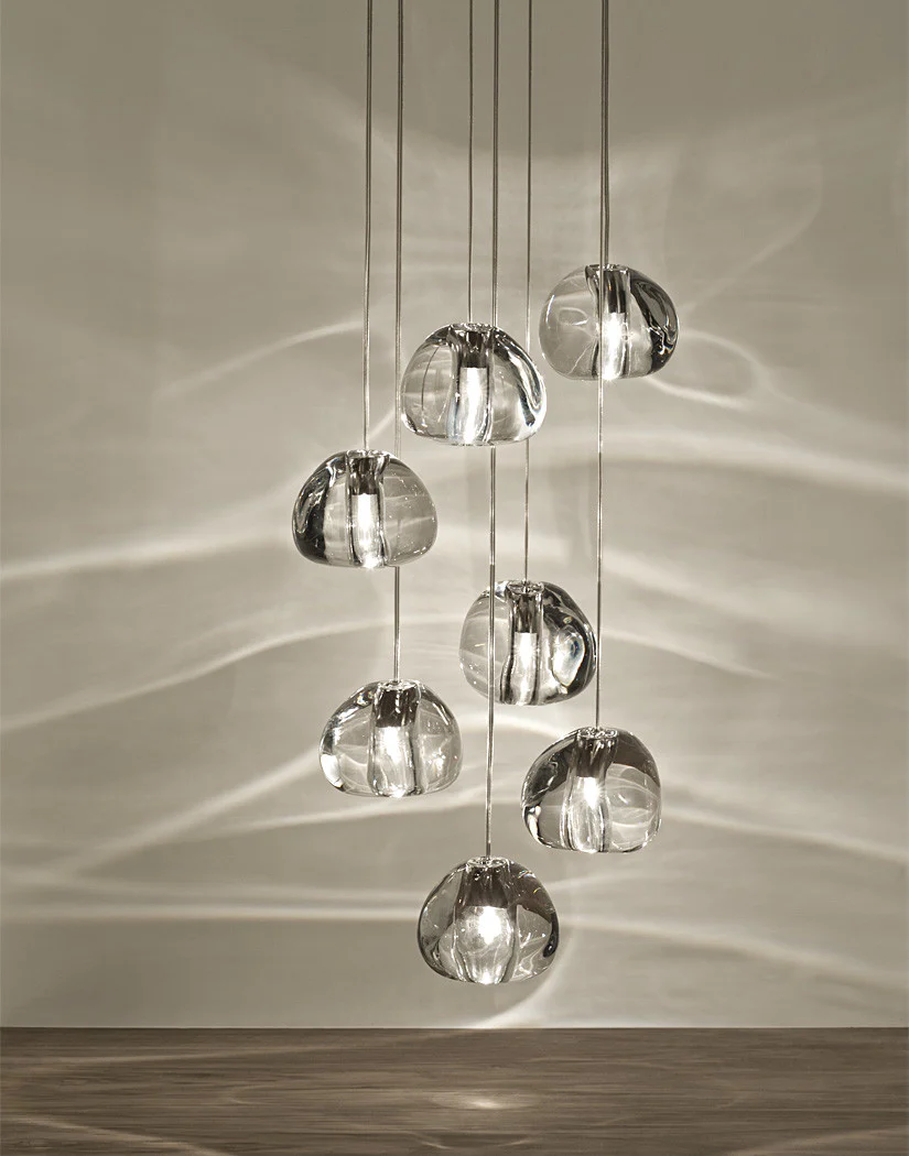 Подвесной светильник Cherry Crystal - 7 подвесов ∅35см x 150см, прозрачный