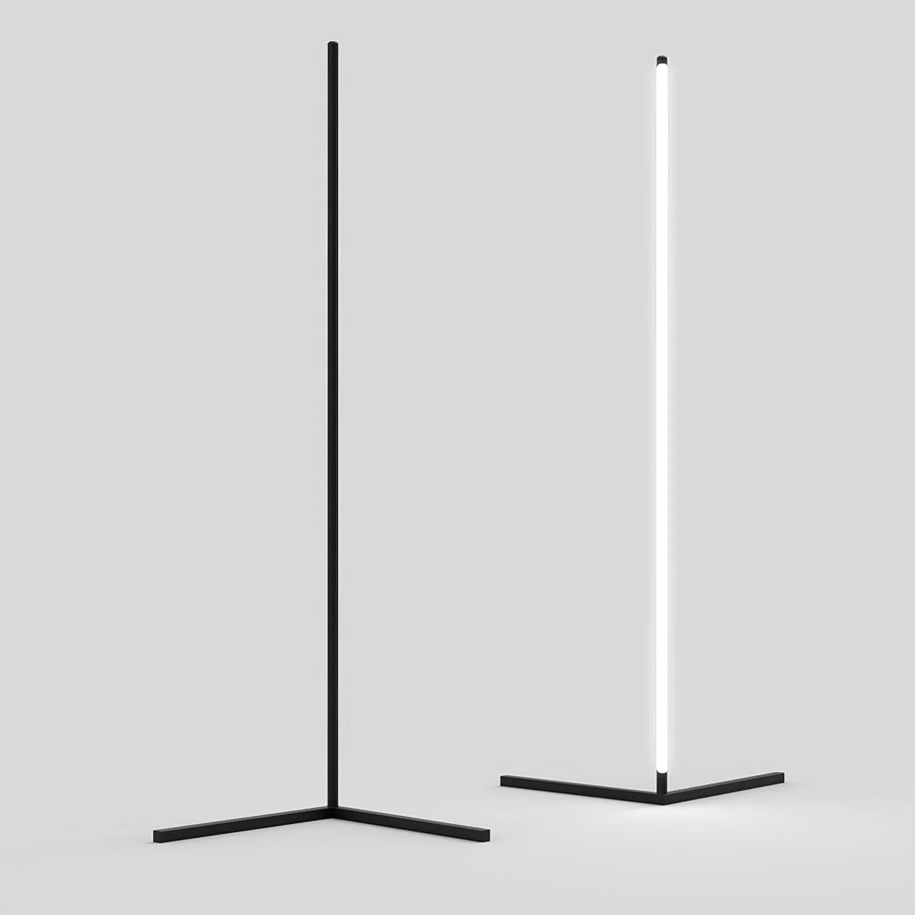 Торшер Minimalist LED - ∅40см x 140см, черный, диммер, пульт ДУ