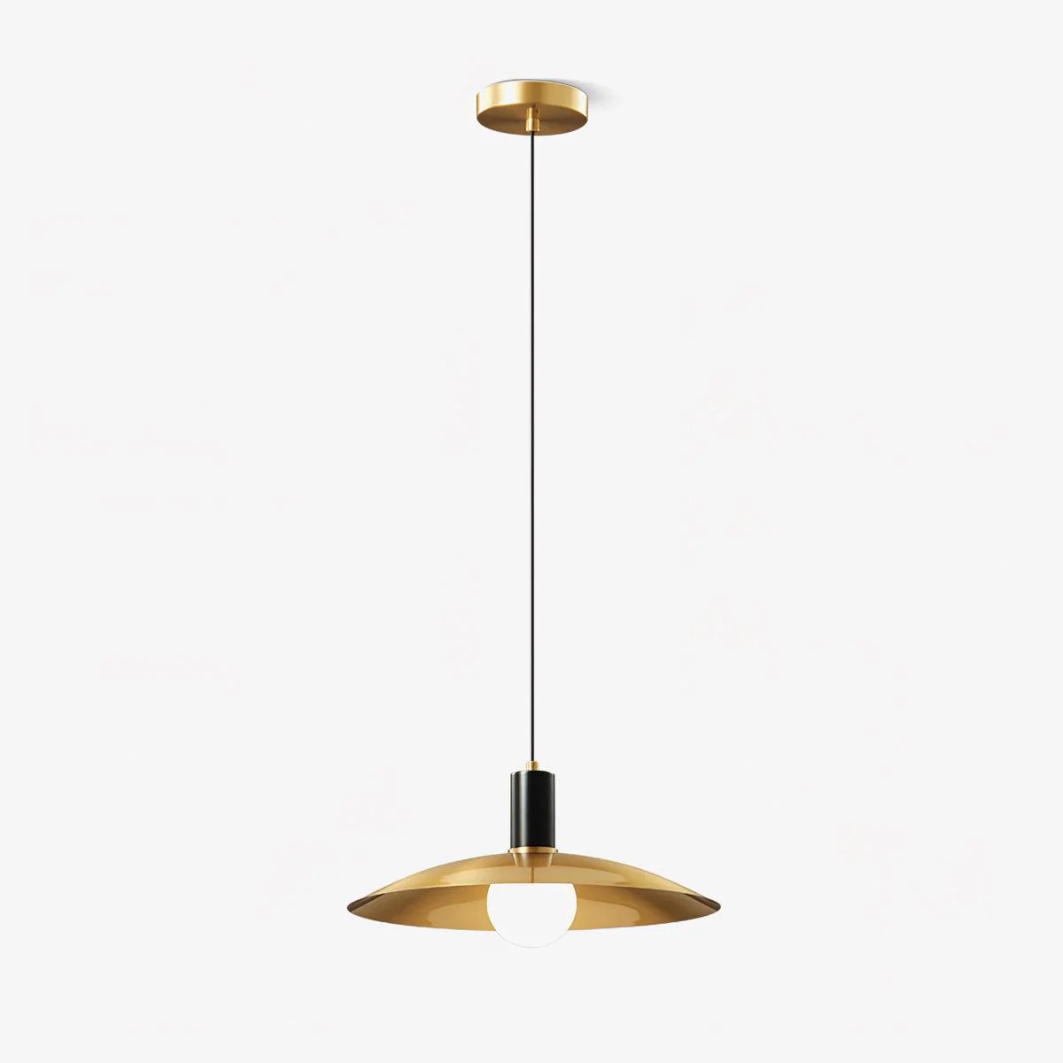 Подвесной светильник Brass Flared - ∅33см x 12см, черный, латунь