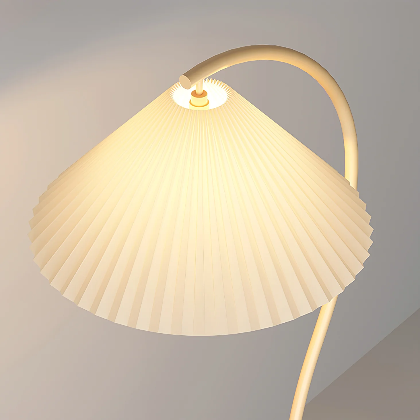 Crescini Pleated Floor Lamp - ∅ 11.8″ x H 59.8″/ Dia 30cm x H 152cm / Green & Light yellow / US plug