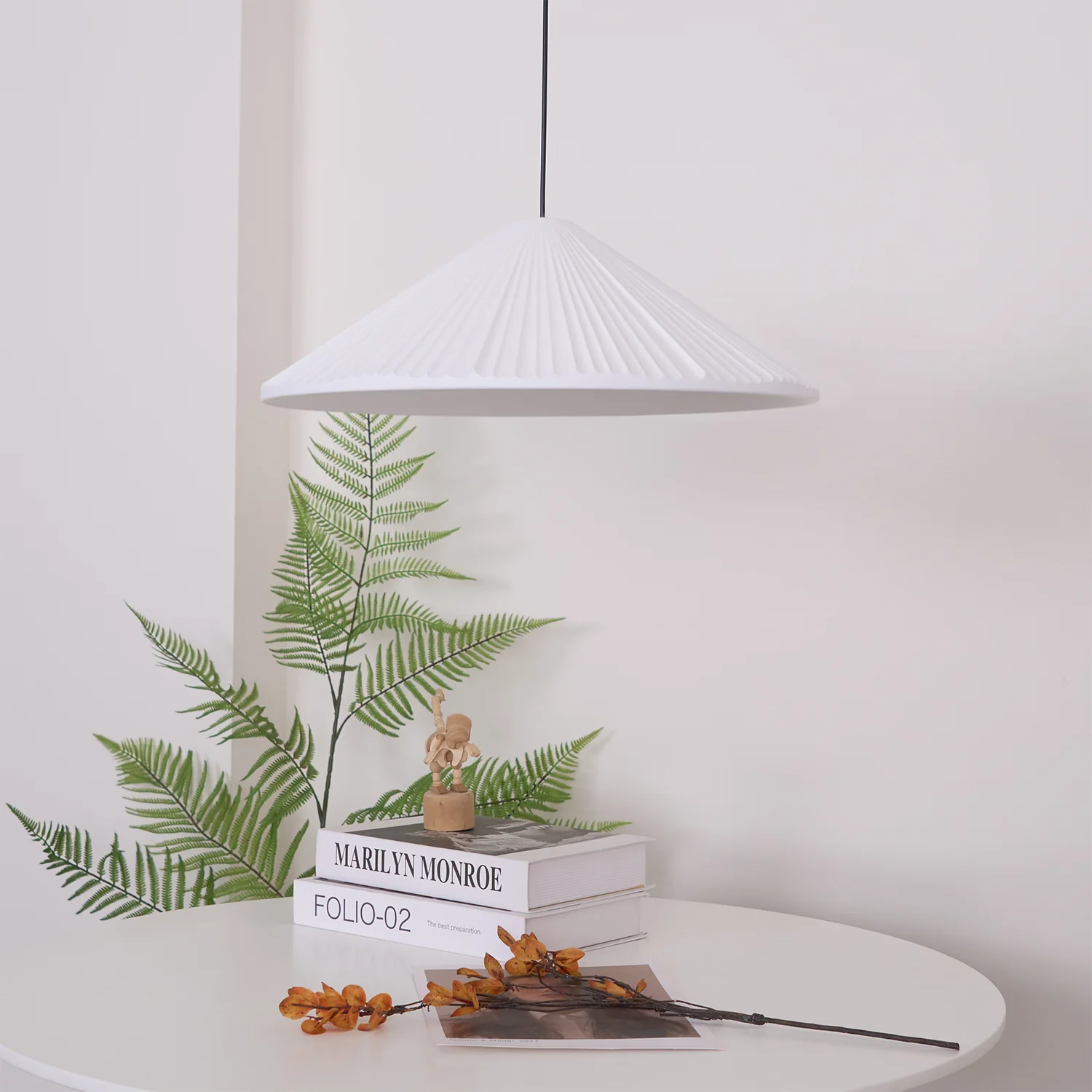 Подвесной светильник Hat Resin - ∅42см x 150см, белый, теплый свет