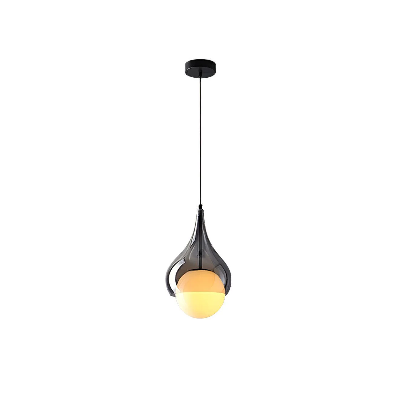 Подвесной светильник Quartet of Light Glass  - модель D Small - ∅70см x 150см, черный, дымчато-серый, 3000-6500К