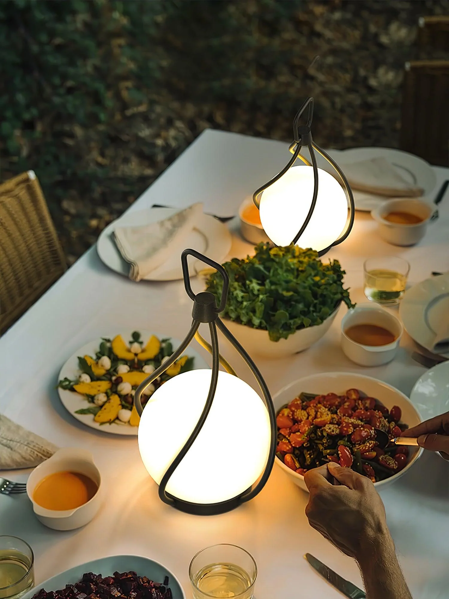 Настольный светильник Eclisse Orb Lantern Rechargeable - ∅10см x 25см, черный, прозрачный, теплый свет