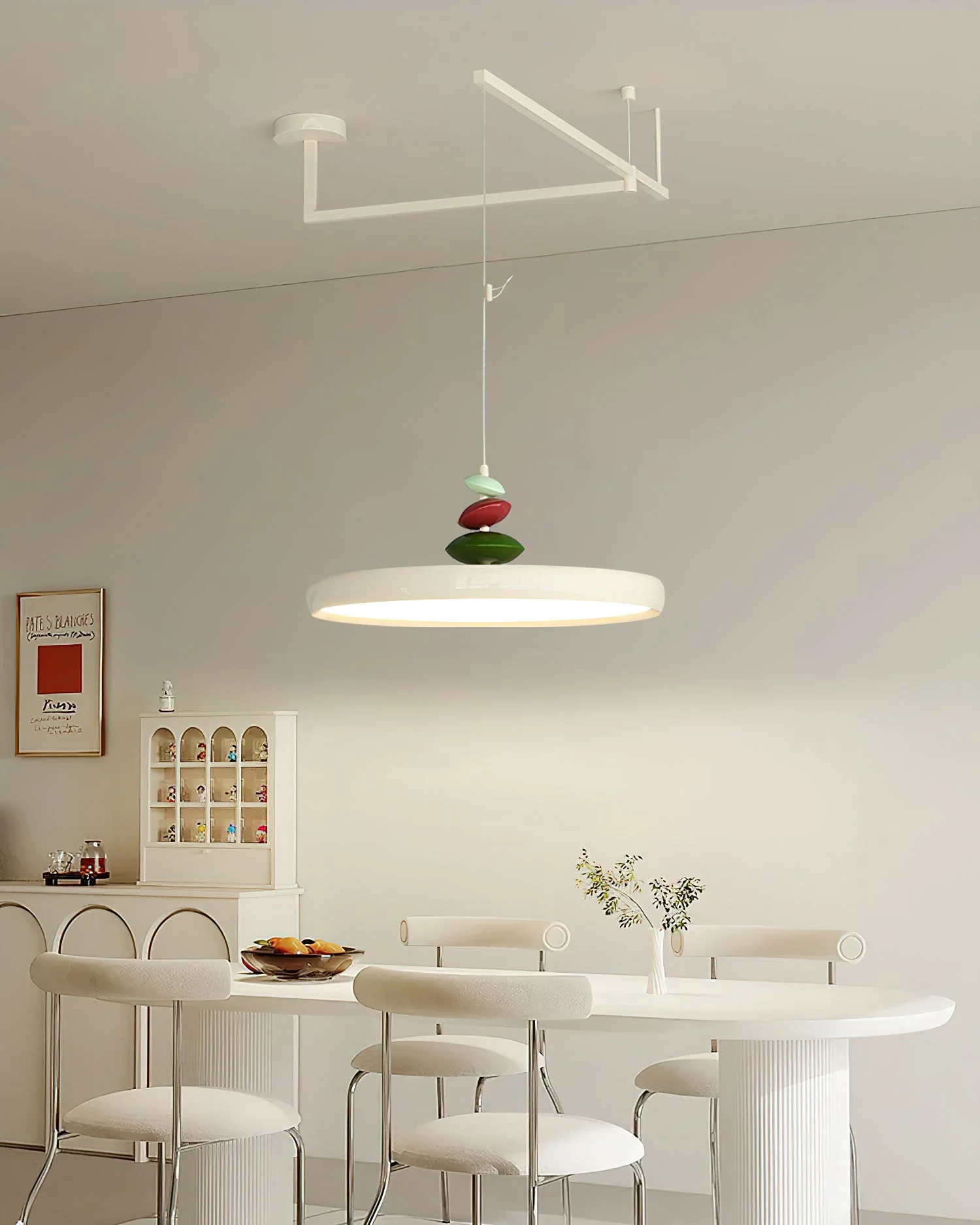 Подвесной светильник Swing Arm Stone - ∅50см x 20см, зеленый, холодный свет