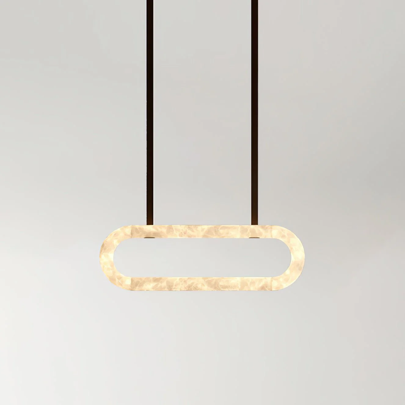 Люстра Circle Alabaster - 100см x 25см x 8см, темно-коричневый, белый алебастр, теплый свет