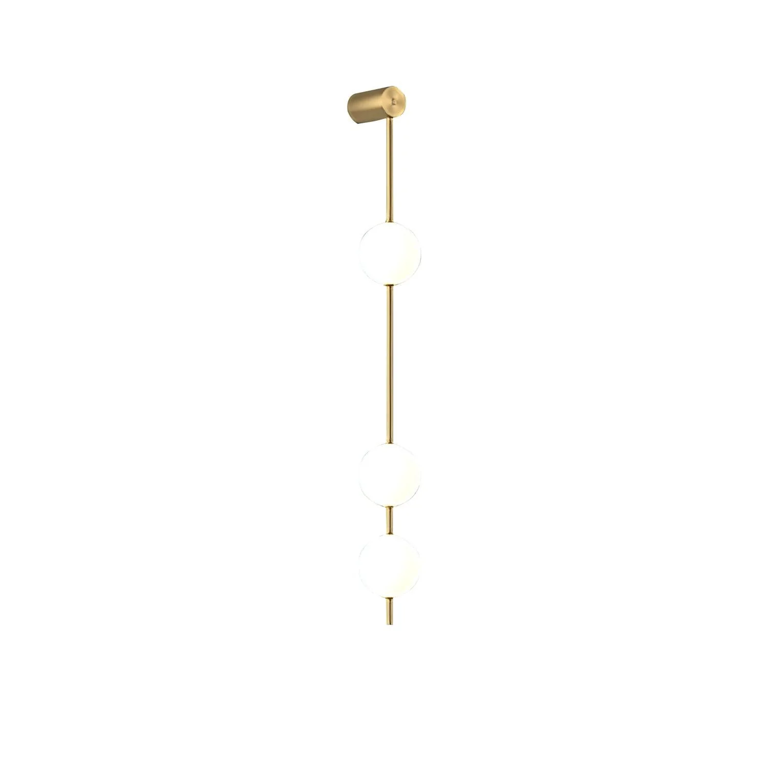Vertical Balls Wall Lamp - 5 Lamps Set of 2 / Nickel & Glass Ball / Neutral Light