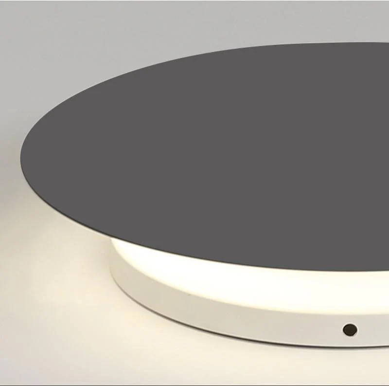 Geometric Disc Wall Lamp - Dia 28cm x H5cm set of 2 / White / Warm white