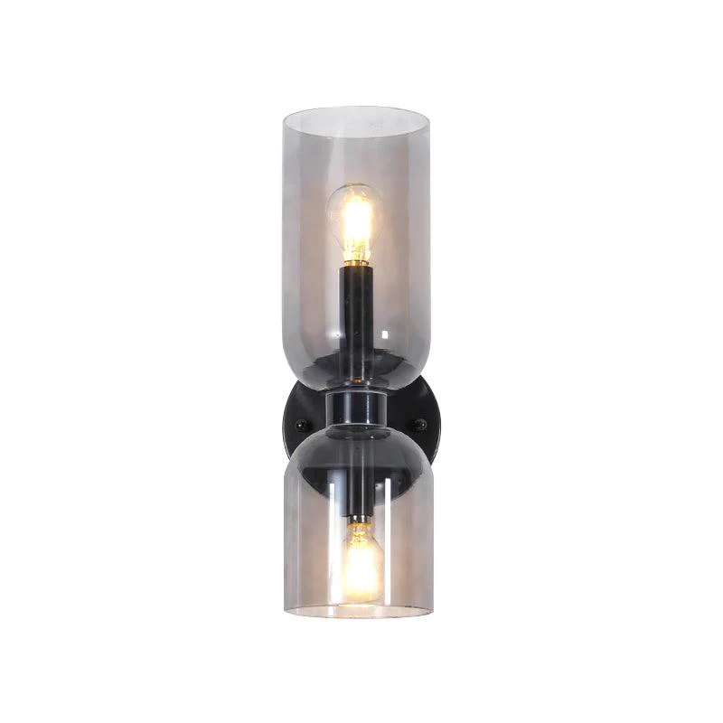 Edie Wall Lamp - ∅ 4.7″ x H 13.8″ / Dia 12cm x H 35cm Set of 2 / Brass / Clear