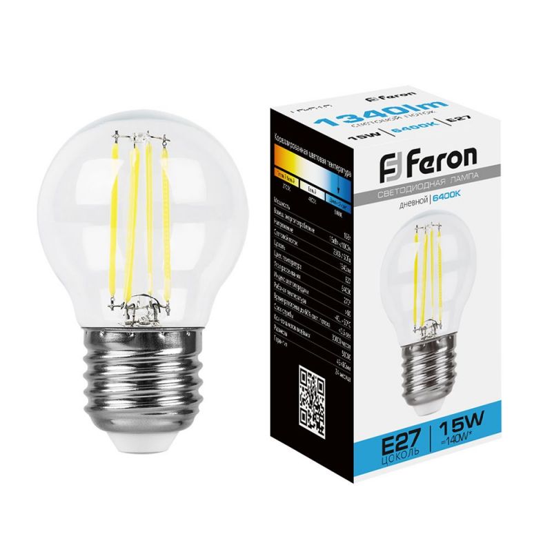 Лампа светодиодная Шарик Feron 15W E27 6400K LB-515 Шарик 38254