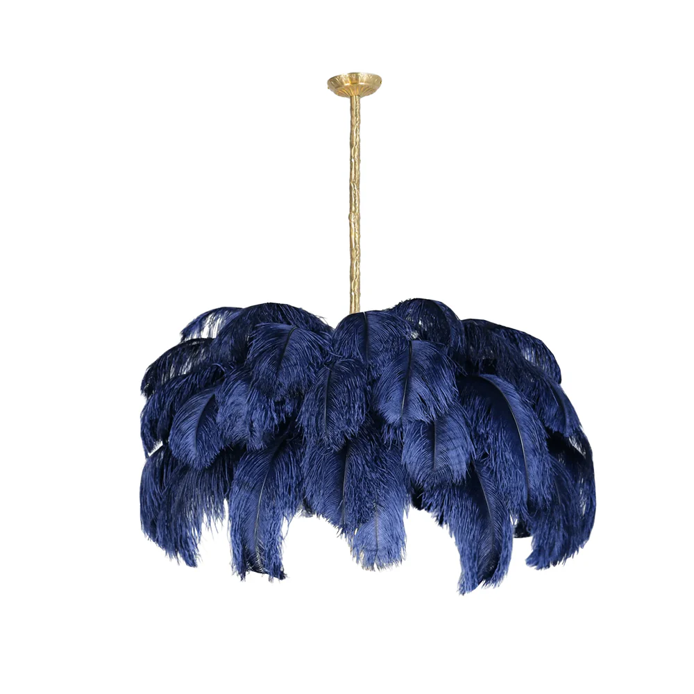 Люстра Ostrich Feather - ∅110см x 90см, серебро, белый