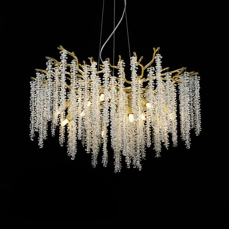 Люстра Albero Crystal - 14 подвесов ∅100см x 40см, золотой, стекло