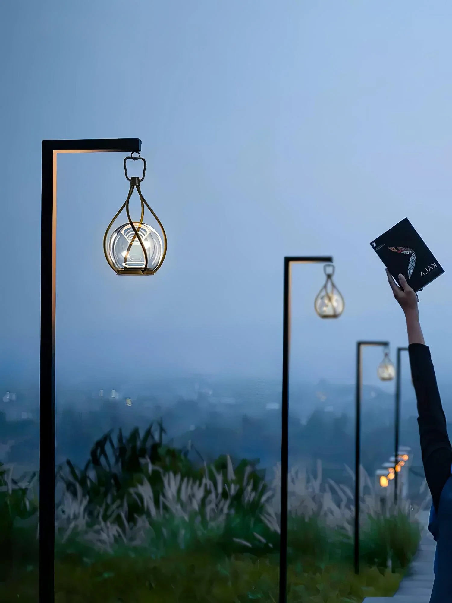 Настольный светильник Eclisse Orb Lantern Rechargeable - ∅10см x 25см, черный, прозрачный, теплый свет
