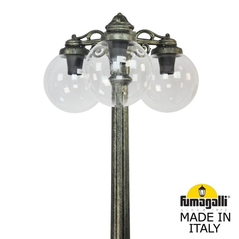 Садово-парковый фонарь Fumagalli GLOBE 250 бронза, прозрачный G25.157.S30.BXF1RDN
