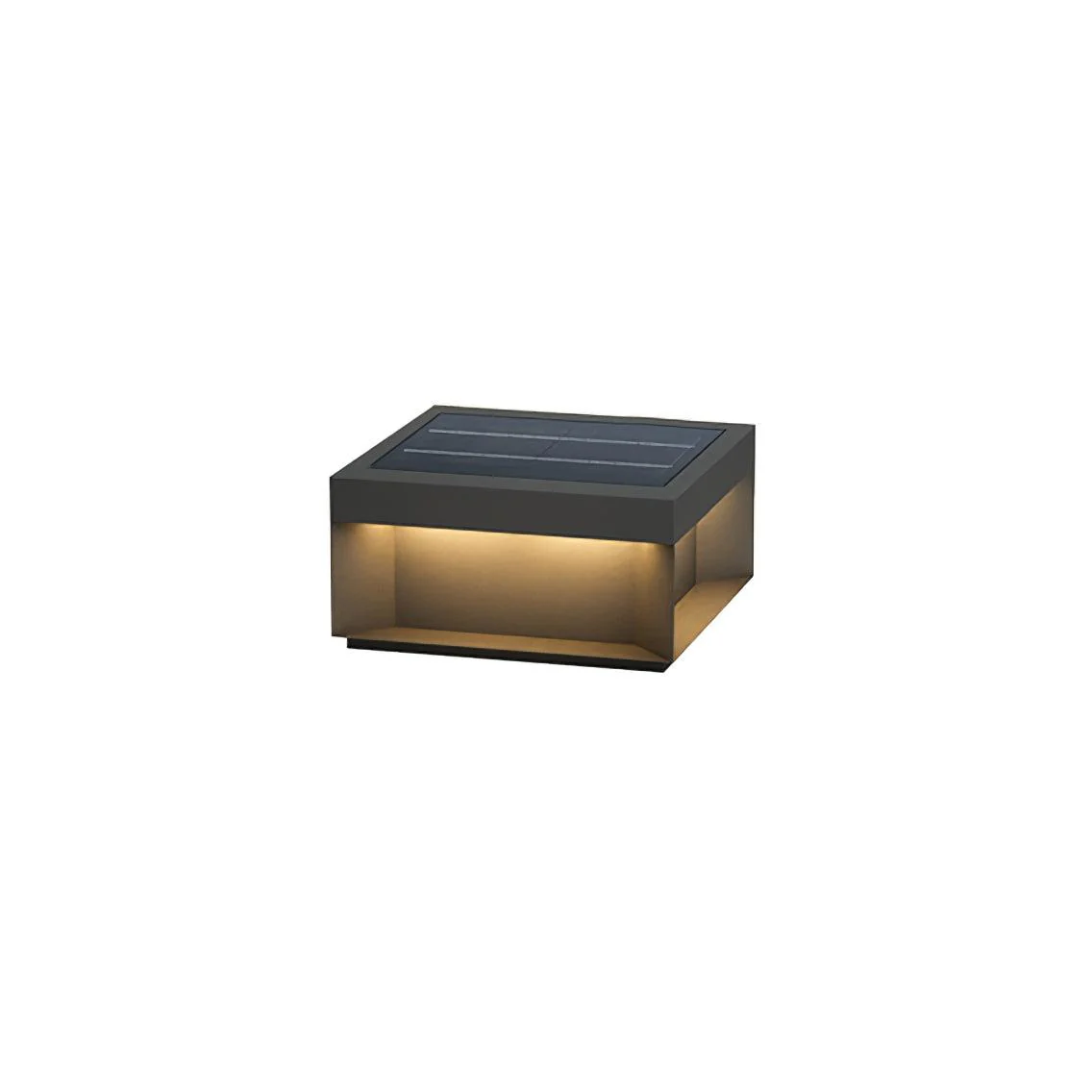 Уличный светильник Black Box - модель B, солнечная батарея, 40см x 40см x 20см, черный, теплый свет