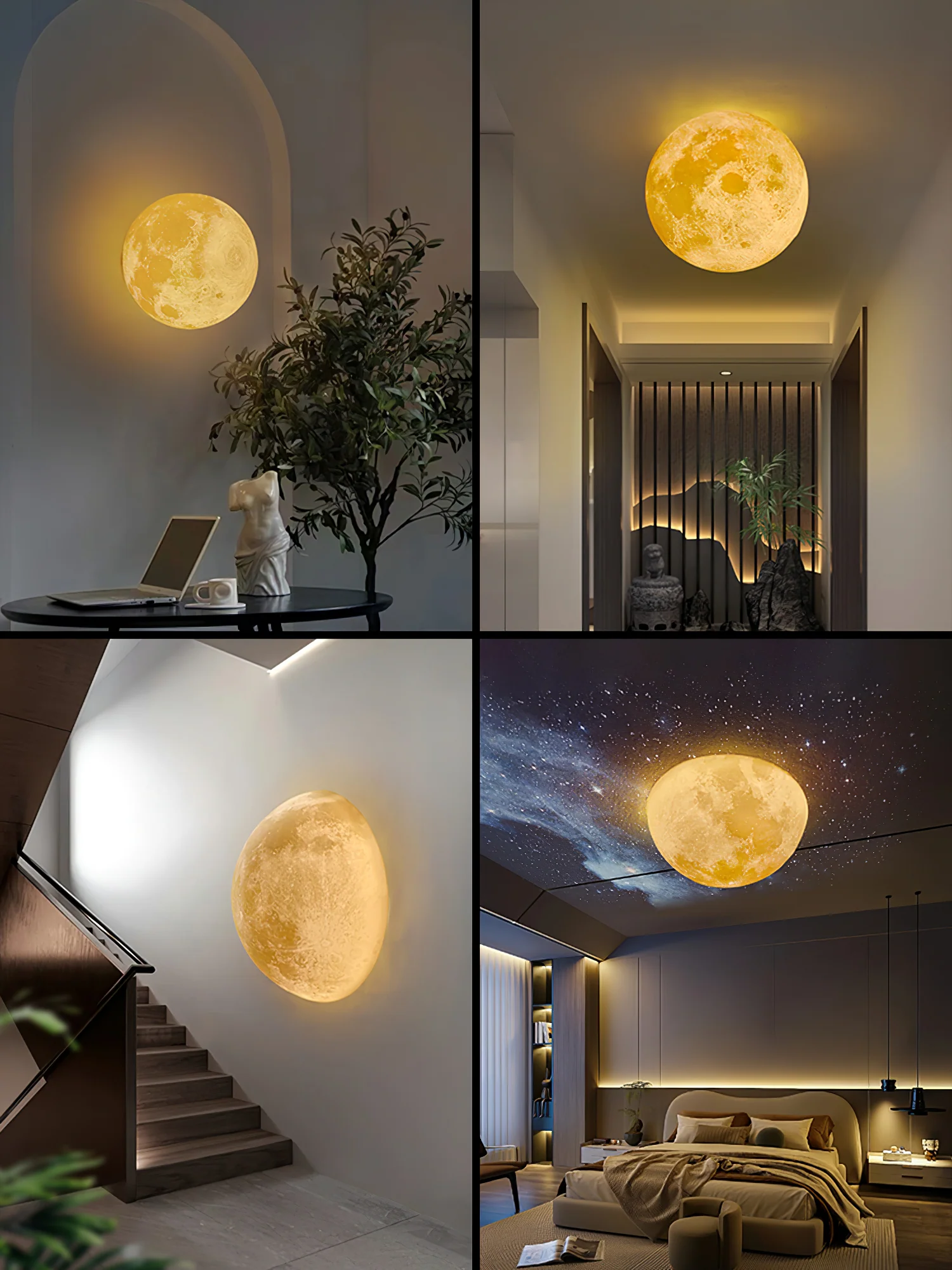 Настенный светильник Moon 3D - модель B - ∅20см x 20см