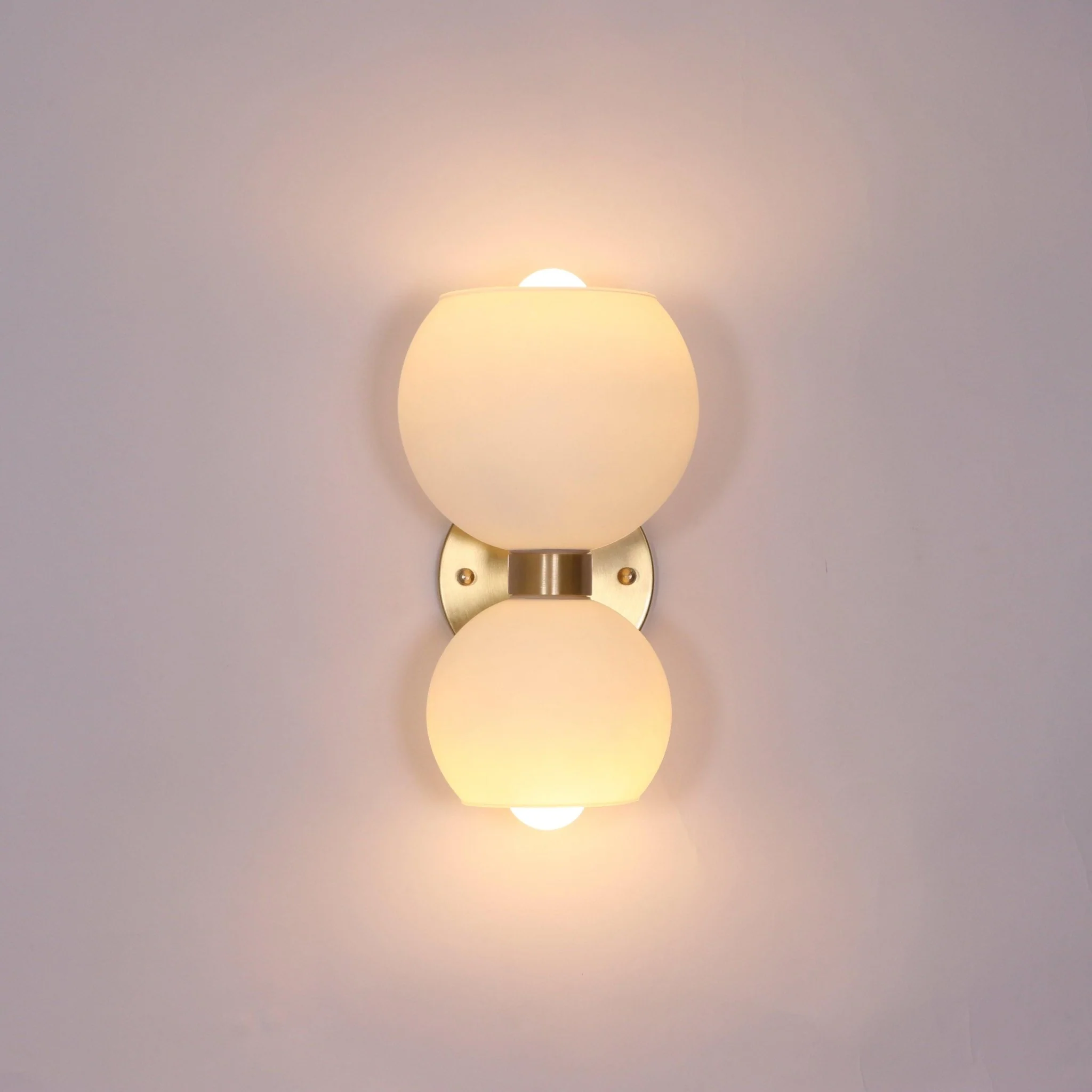 Round Pearl Sconce - Set of 2 / Brass / Smoke grey