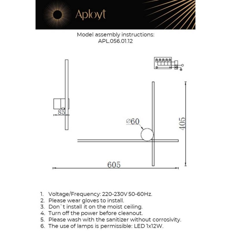 Бра настенное светодиодное Aployt Beatris APL.056.01.12