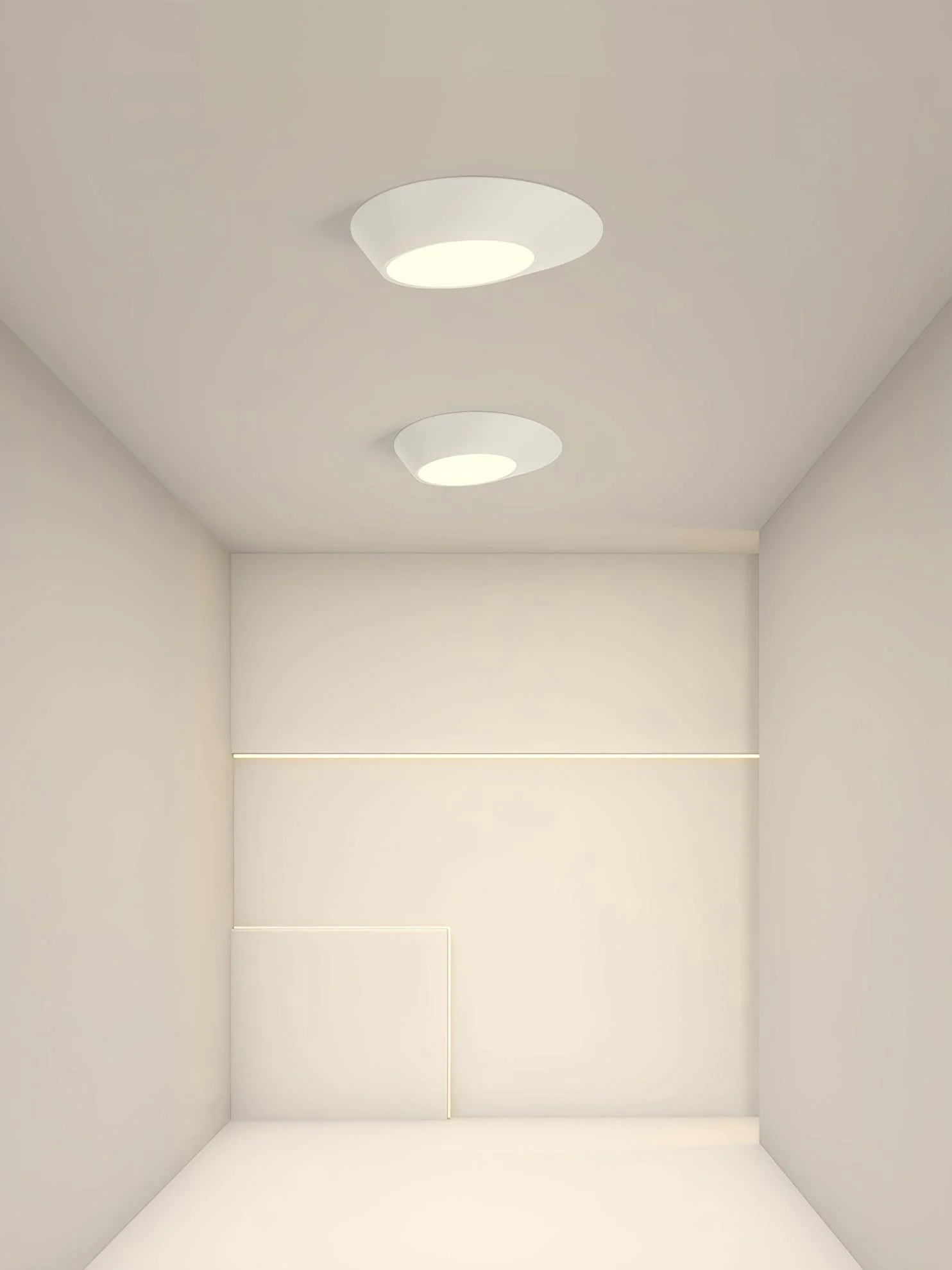 Потолочный светильник Angled - ∅50см x 15см, белый, теплый свет