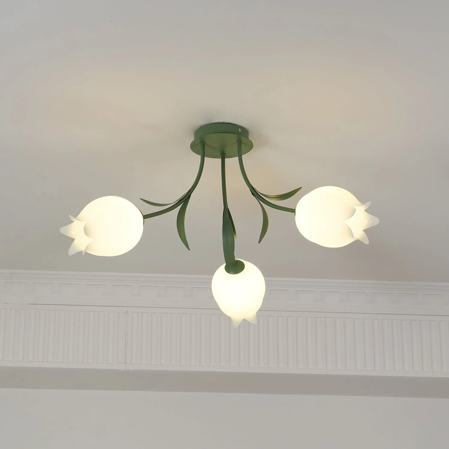 Потолочный светильник Ricko - 3 плафона ∅55см x 33см, зеленый
