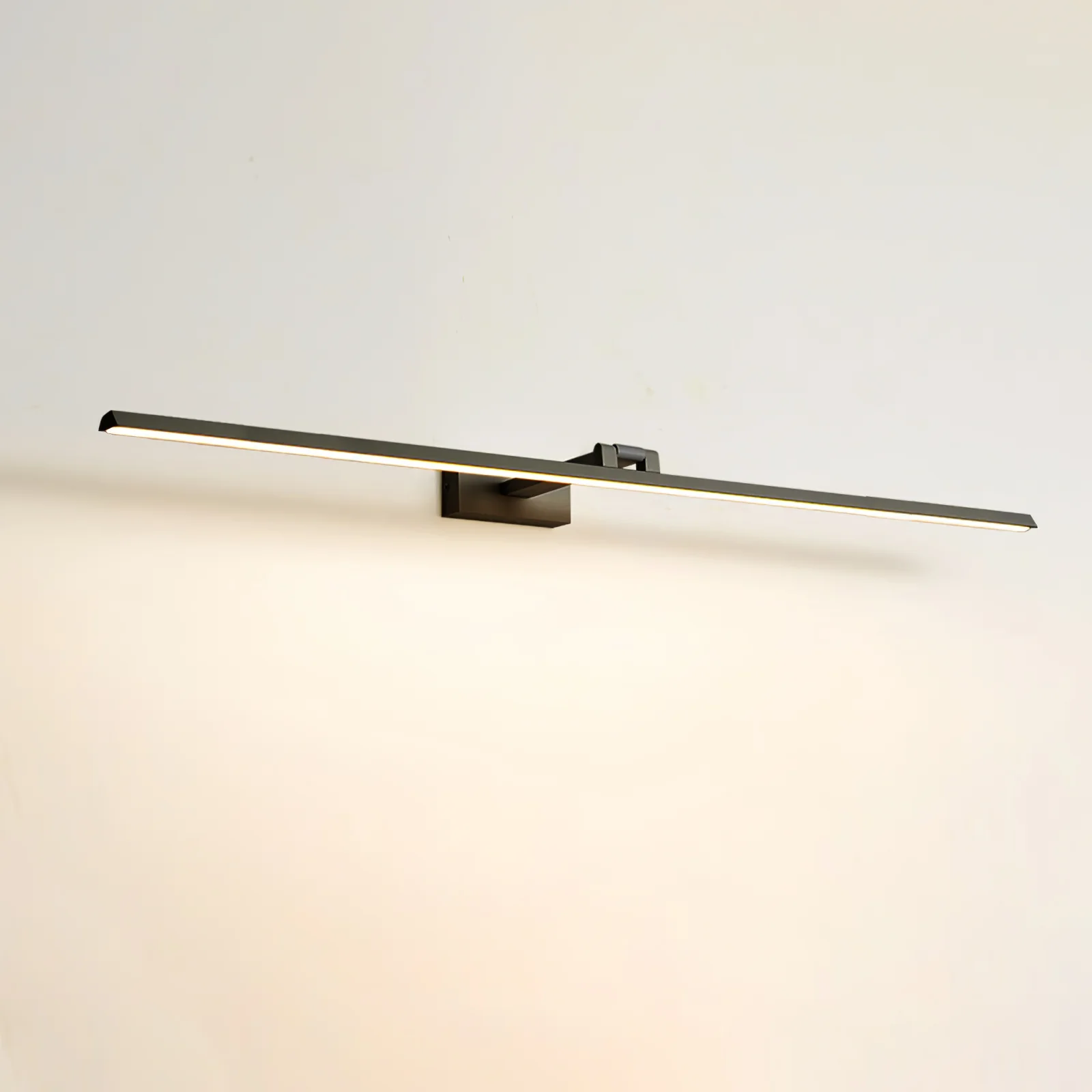 Настенный светильник Linear Bathroom - ∅80см x 6см, черный, теплый свет