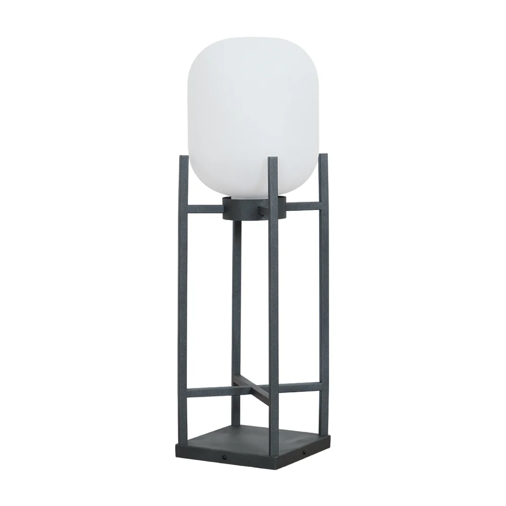 Торшер Lantern - ∅30см x 75см, черный, матовый белый