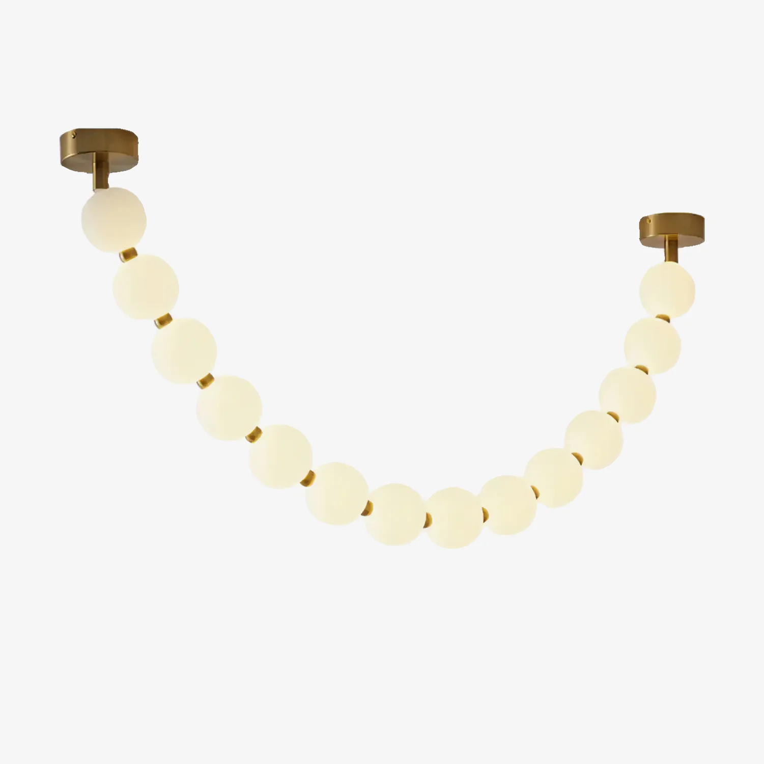 Люстра Pearl Necklace Balls - 23 плафона ∅10см x 250см, золотой, белый, пульт ДУ, диммер