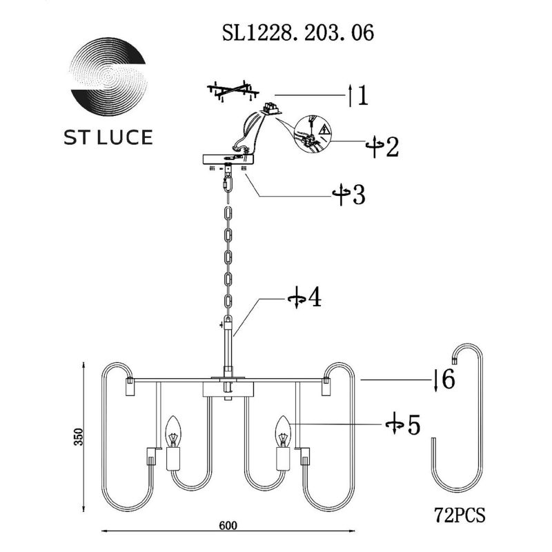 Люстра подвесная ST Luce Grosseto SL1228.203.06