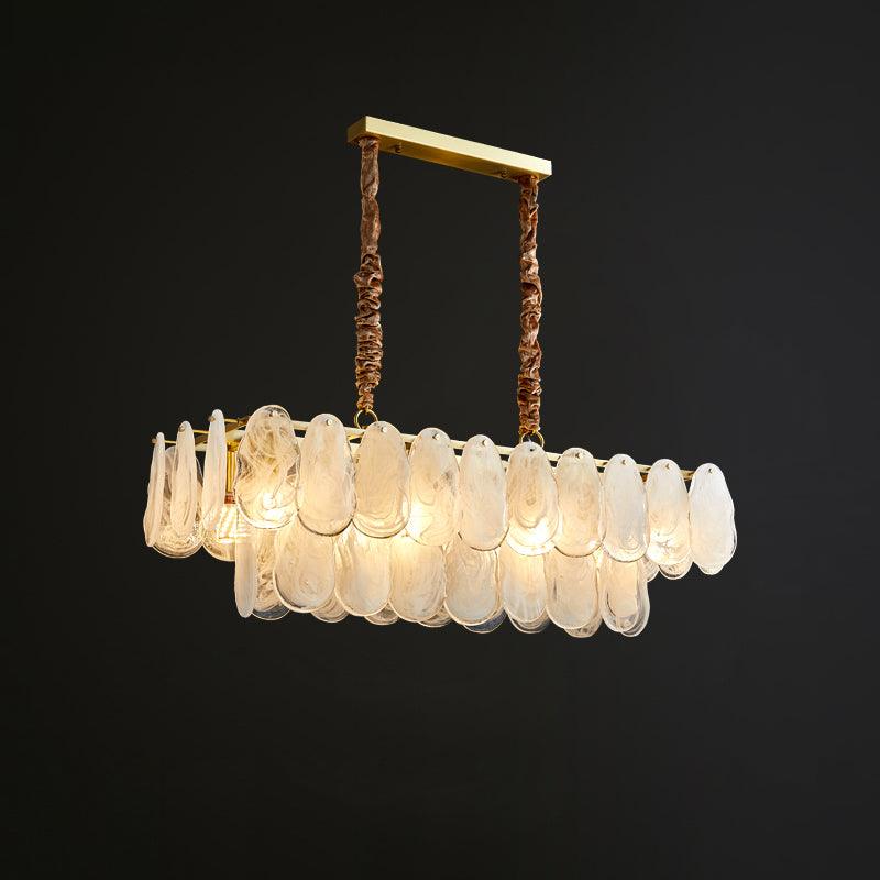 Люстра Round Cloud Glass - ∅60см x 50см, латунь, белый