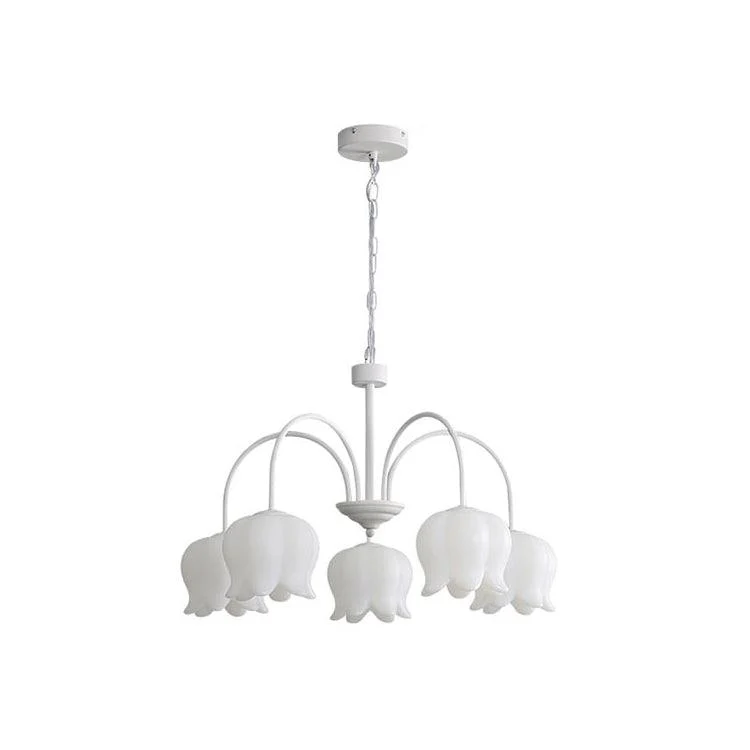 Люстра Curved Arm Bell - 8 плафонов ∅80см x 40см, белый