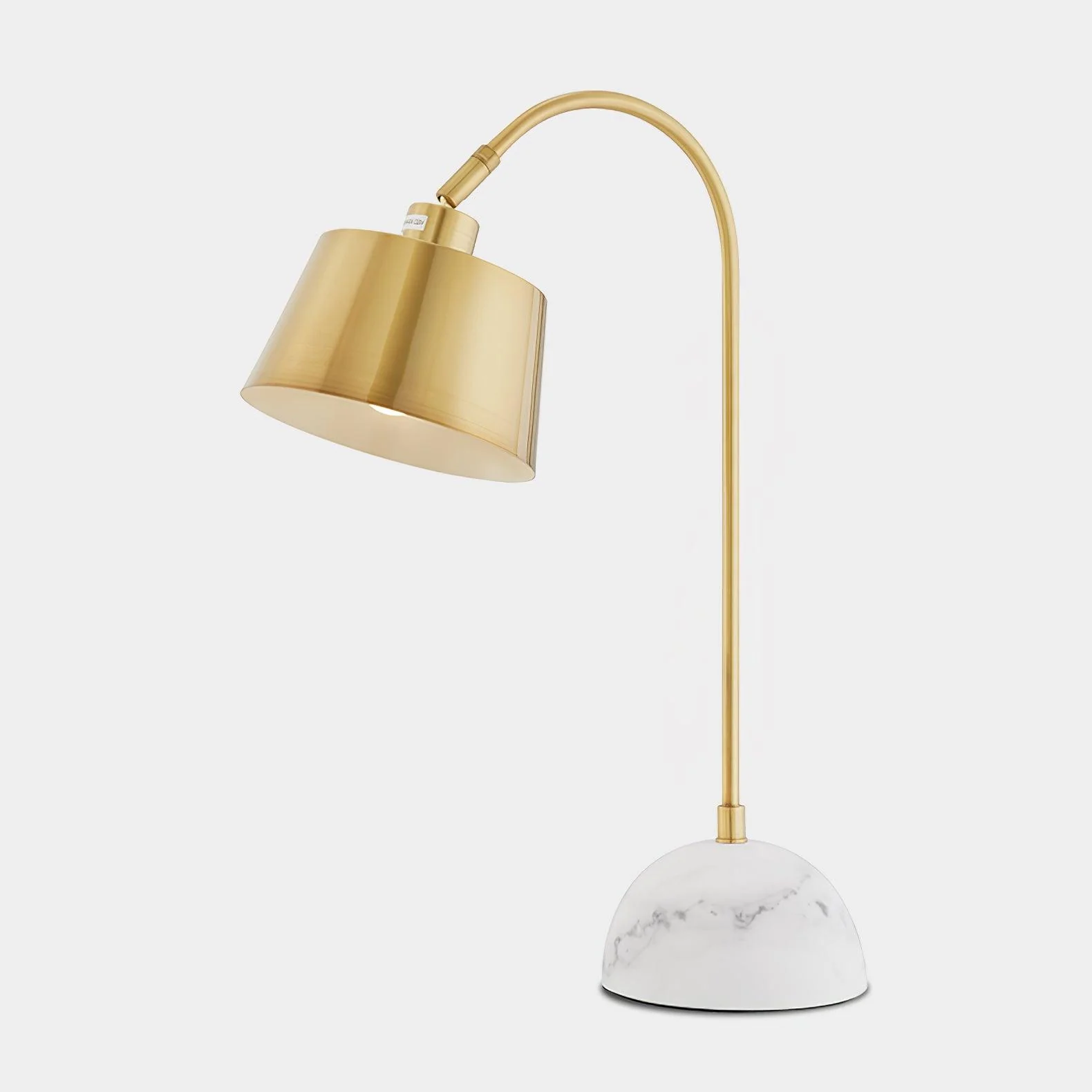 Brax Desk Lamp - ∅ 7.1″ x H 22.4″ /  Dia 18cm x H 57cm / Gold & White / UK plug