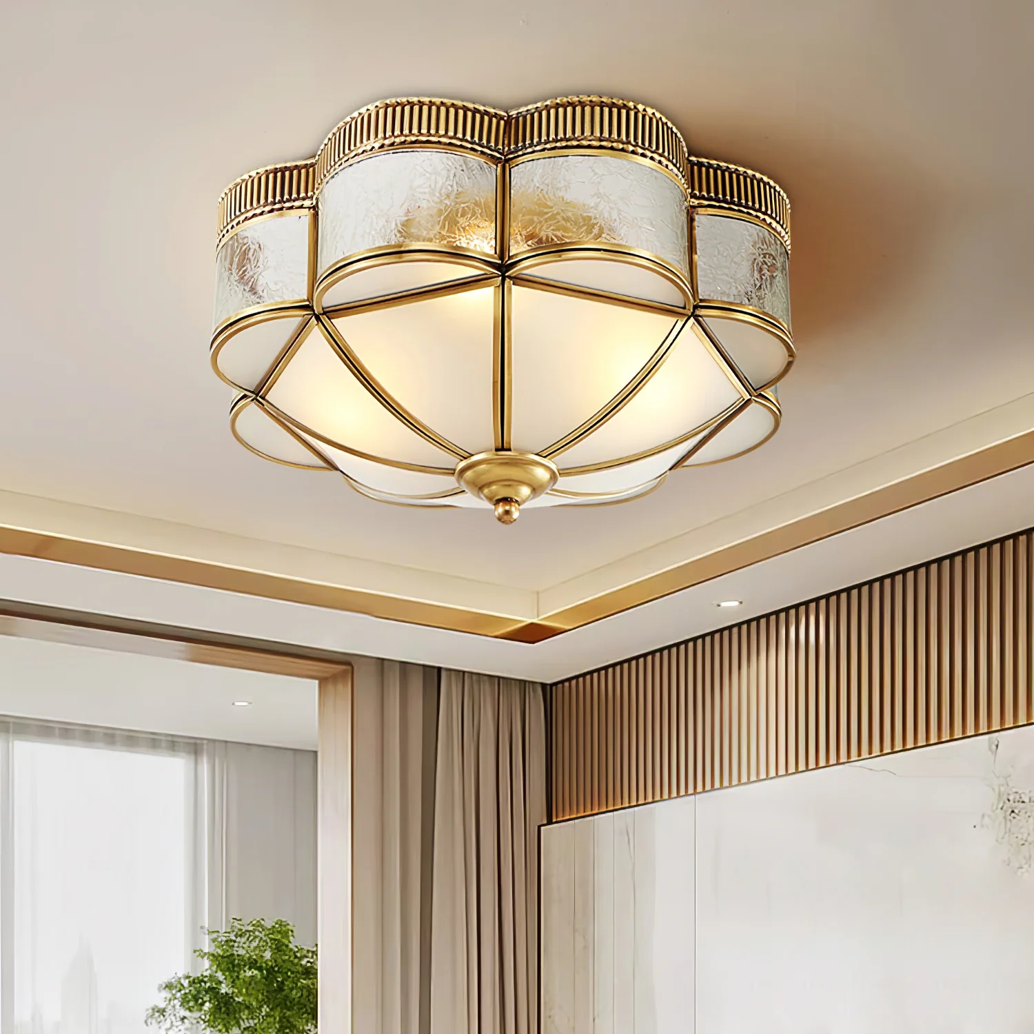Потолочный светильник Brass Domed Flush - ∅45см x 20см, латунь