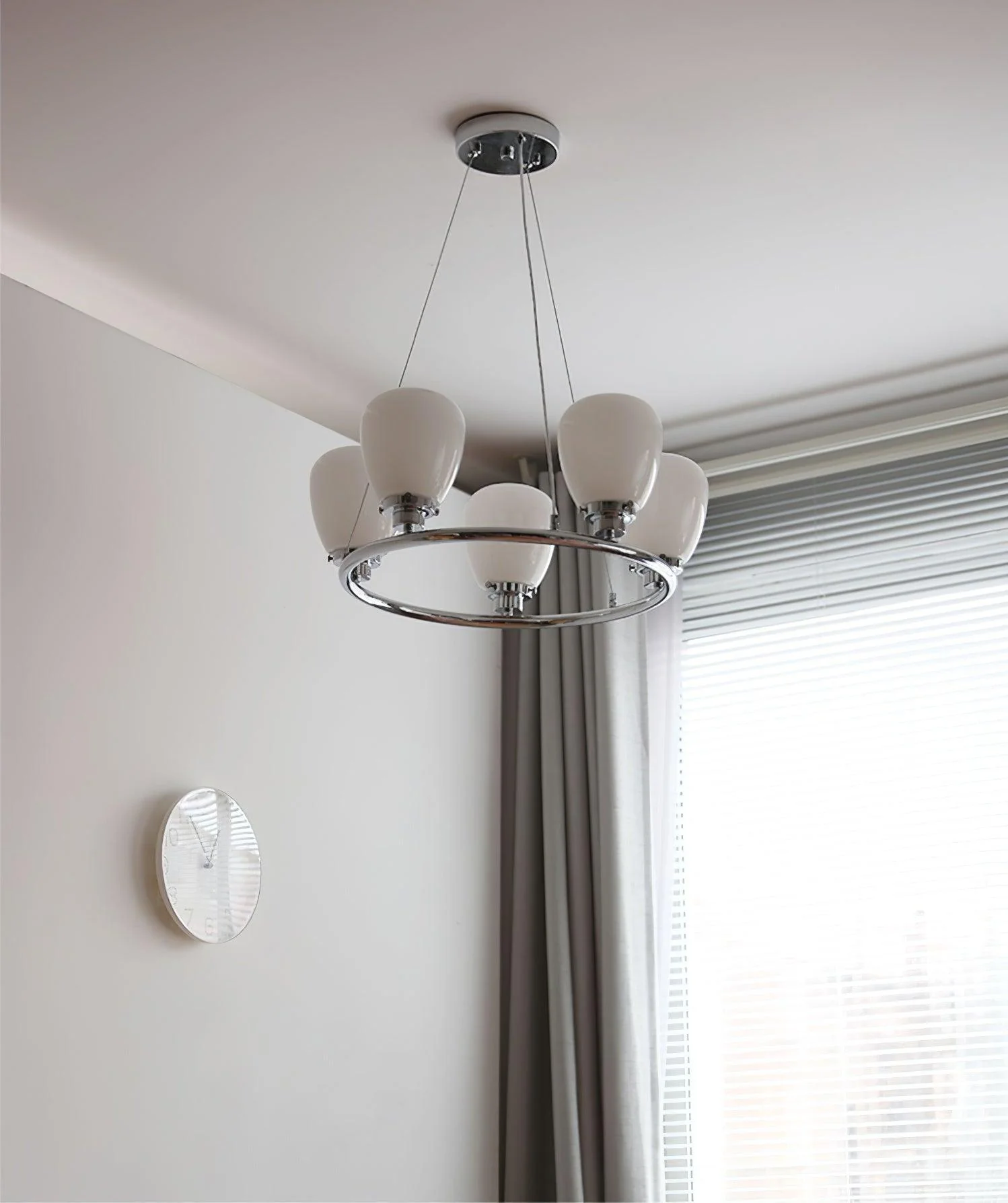 Люстра Werner - 3 плафона ∅45см x 20см, хром, белый