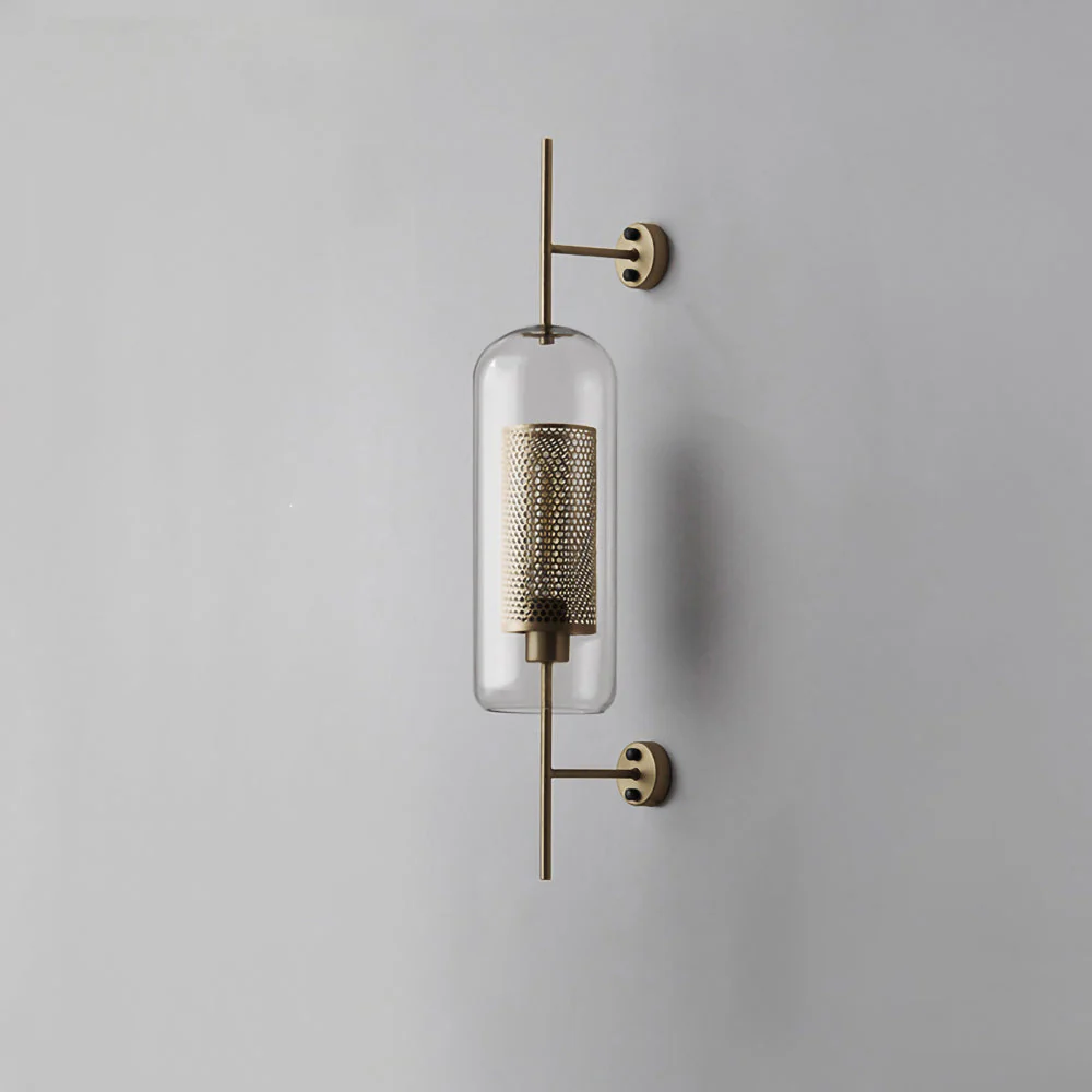 Настенный светильник Chiswick Glass - ∅13см x 67см, серебряный, стекло, 2 шт