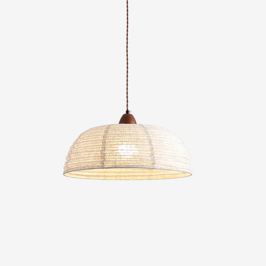 Подвесной светильник Fabric Series - модель A ∅40см x 18см, орех, белый