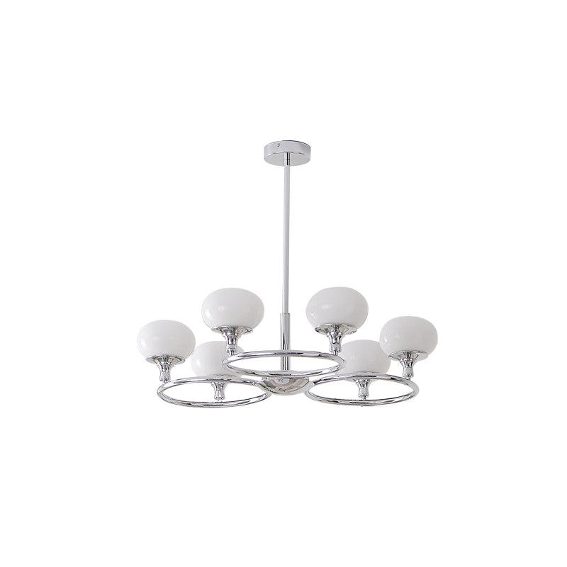Люстра Ingersoll Round - ∅80см x 21см, хром, бежевый