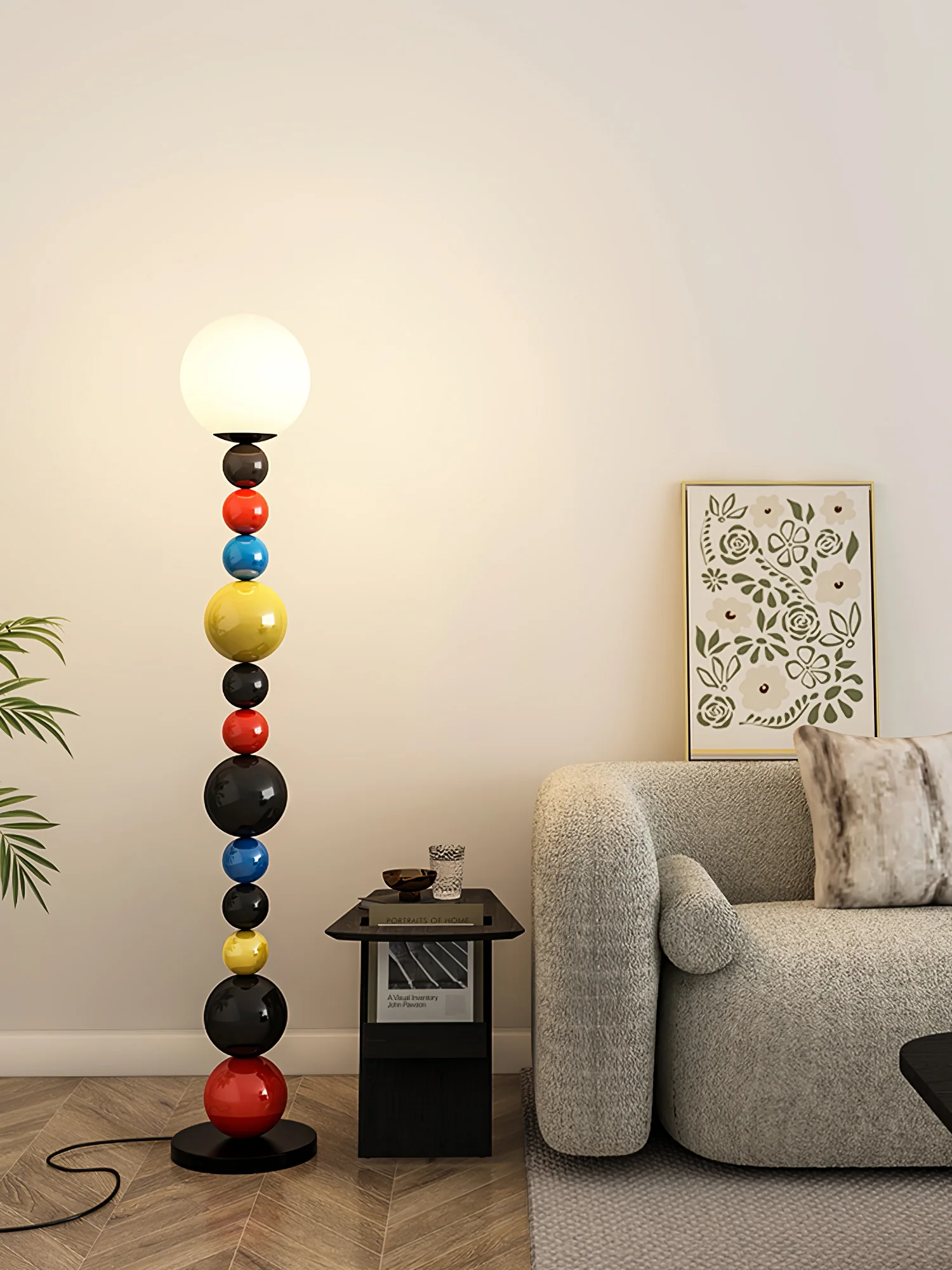 Colorful Round Ball Floor Lamp - ∅ 9.8″ x H 63″ / Dia 25cm x H 160cm / Green / AU plug