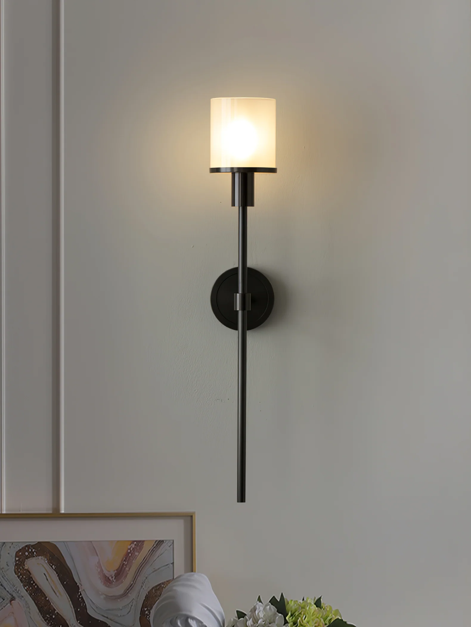 Tracie Classic Sconce - ∅ 3.9″ x H 23.6″ & Alabaster / Copper / Set Of 2