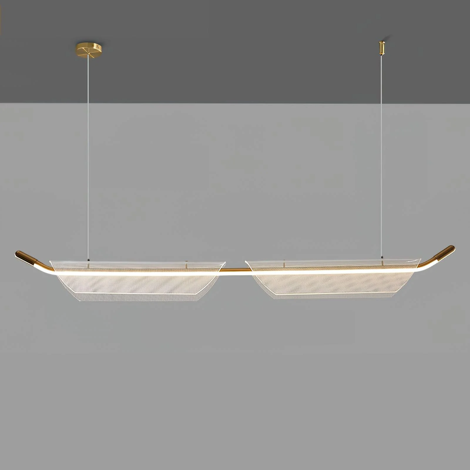 Подвесной светильник Two Boats - 120см х 10см х 13см, золотой, прозрачный, 3000-6500К