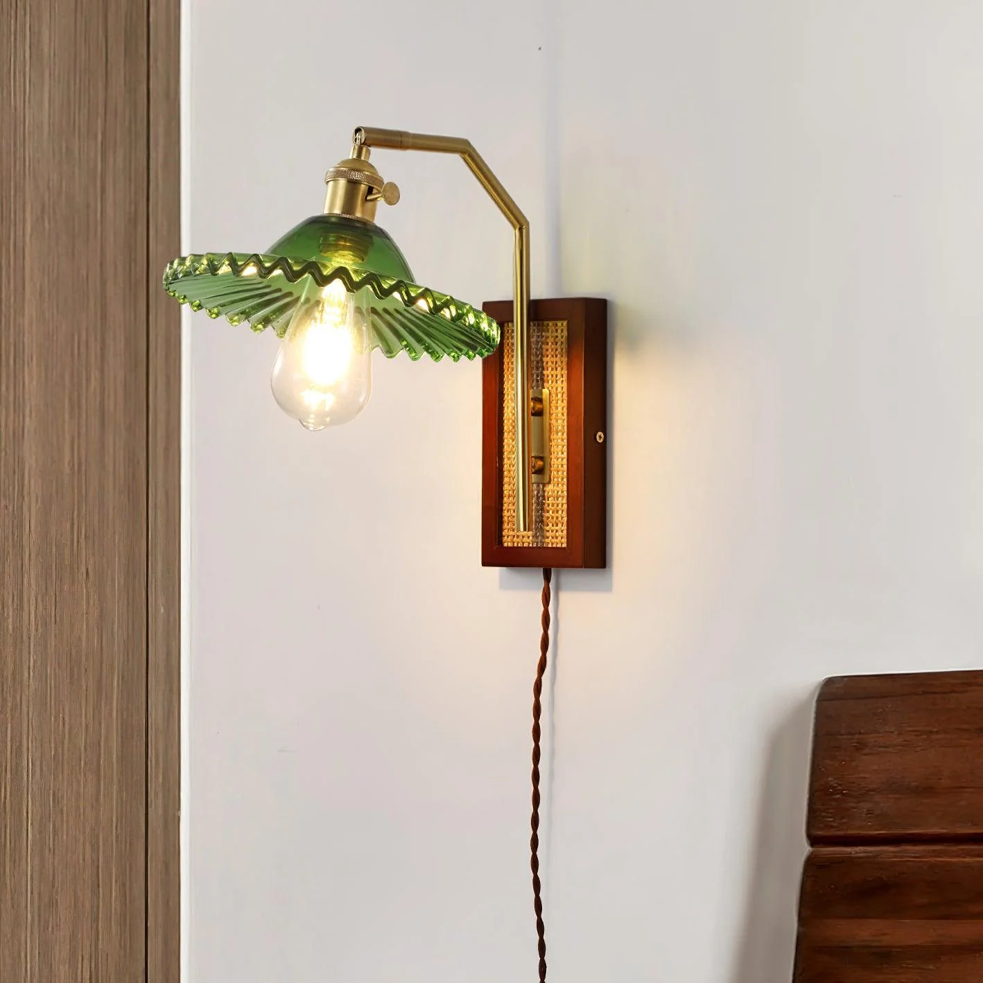 Rafi Wall Lamp - Model C ∅ 8.2″ x H 13.7″ Set of 2 / Brass / EU Plug